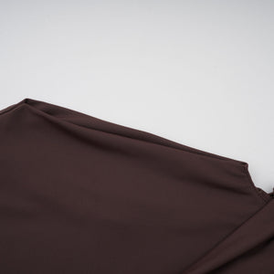 Aurohaya Fée Brown Asymmetrical Ruched Mini Dress
