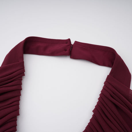 Aurohaya Eléa Red Cold Shoulder Draped Maxi Dress