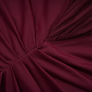 Aurohaya Eléa Red Cold Shoulder Draped Maxi Dress