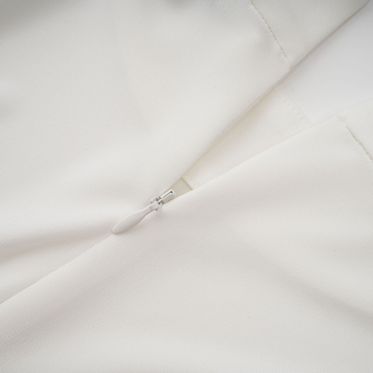 Aurohaya Mystérieuse White Turtleneck Draped Maxi Dress
