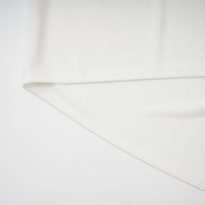 Aurohaya Mystérieuse White Turtleneck Draped Maxi Dress
