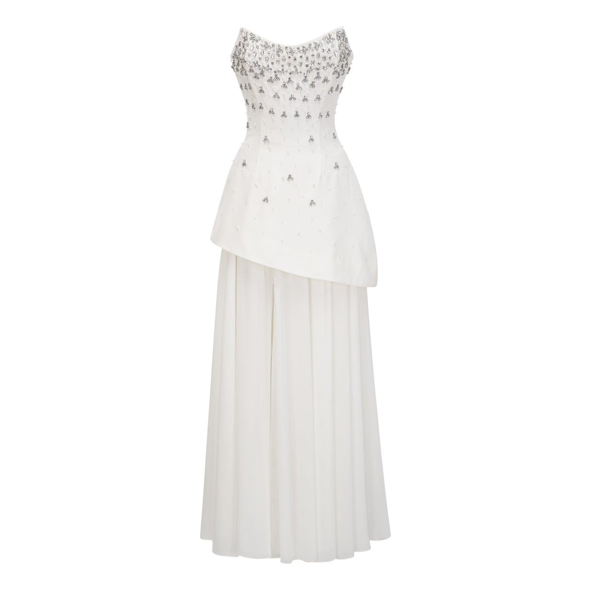 Aurohaya Melisande White Embellished Dress & Skirt Set