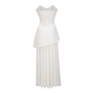 Aurohaya Melisande White Embellished Dress & Skirt Set