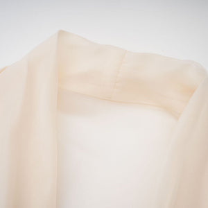 Aurohaya Riley Cream White Draped Tulle Maxi Dress