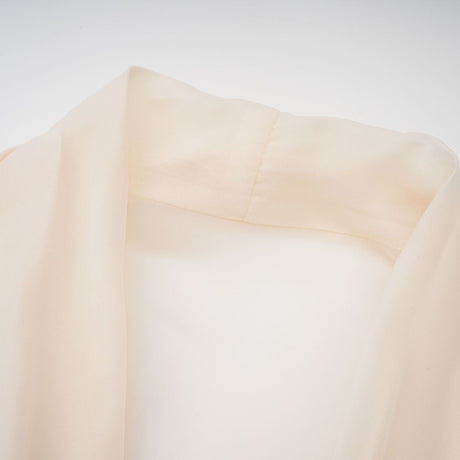 Aurohaya Riley Cream White Draped Tulle Maxi Dress