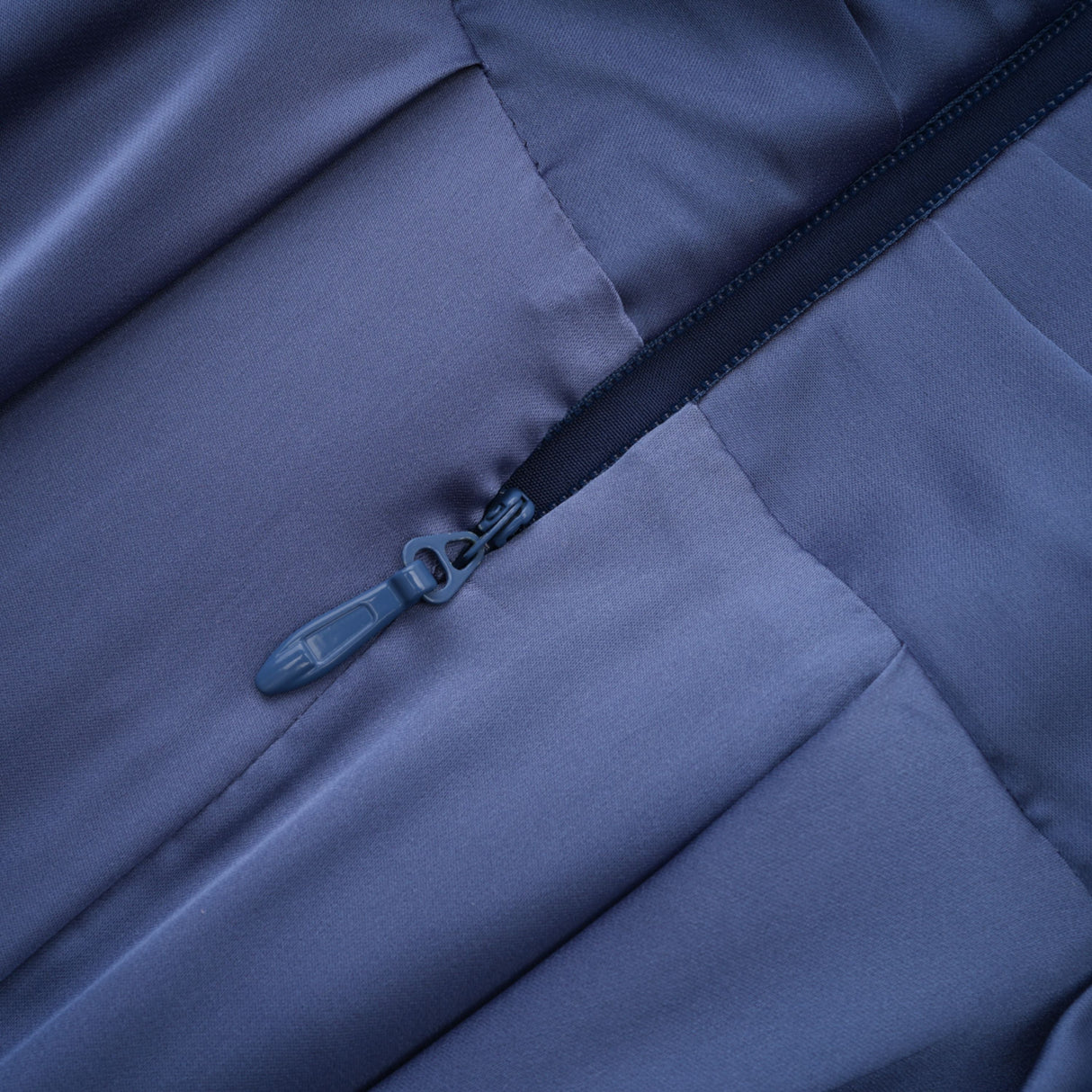 Aurohaya Angelína Blue Diagonal Pleated Gathered Maxi Gown