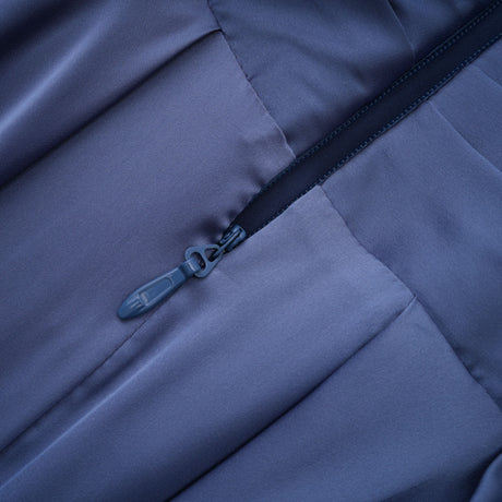 Aurohaya Angelína Blue Diagonal Pleated Gathered Maxi Gown