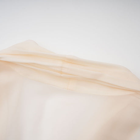 Aurohaya Riley Cream White Draped Tulle Maxi Dress