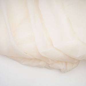 Aurohaya Riley Cream White Draped Tulle Maxi Dress