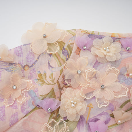 Aurohaya Delphine Pink Floral Print Maxi Dress
