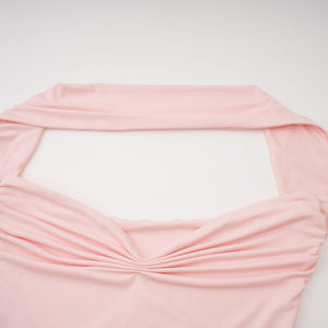 Aurohaya Rêverie Pink Sweetheart Neck Maxi Dress