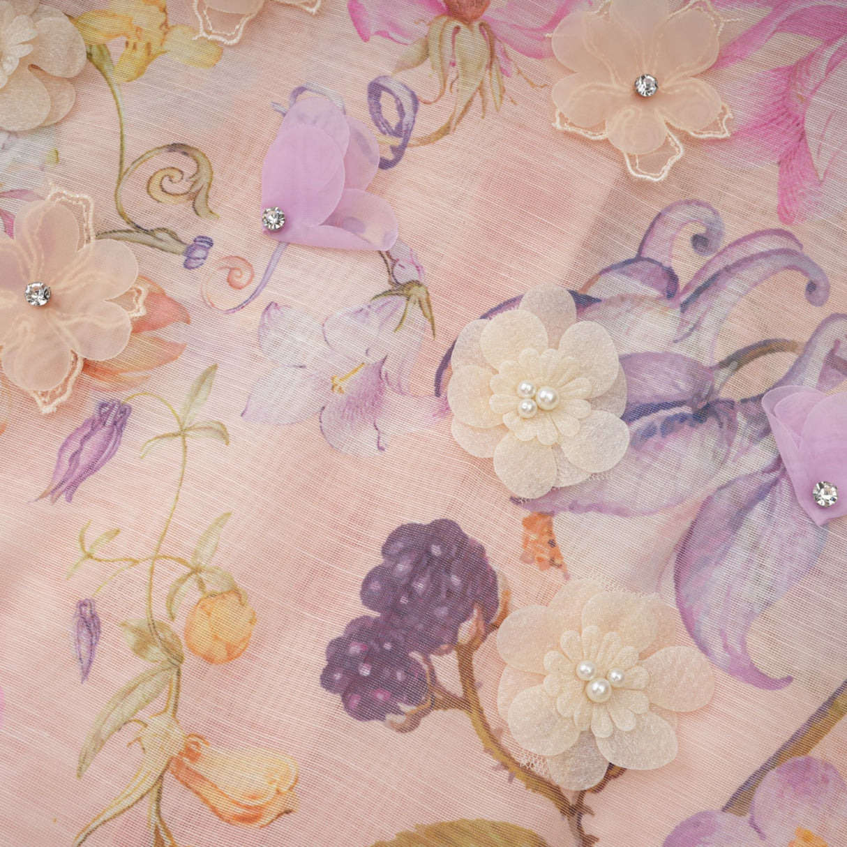 Aurohaya Delphine Pink Floral Print Maxi Dress