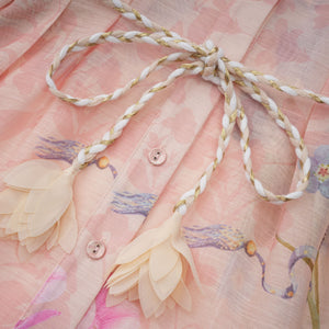 Aurohaya Delphine Pink Floral Print Maxi Dress