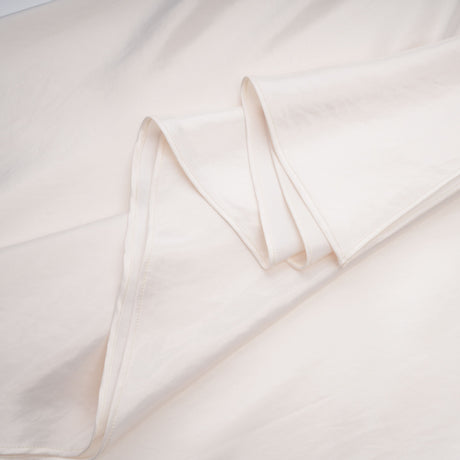 Aurohaya Lilla Beige Strapless Ruffled Satin Maxi Dress