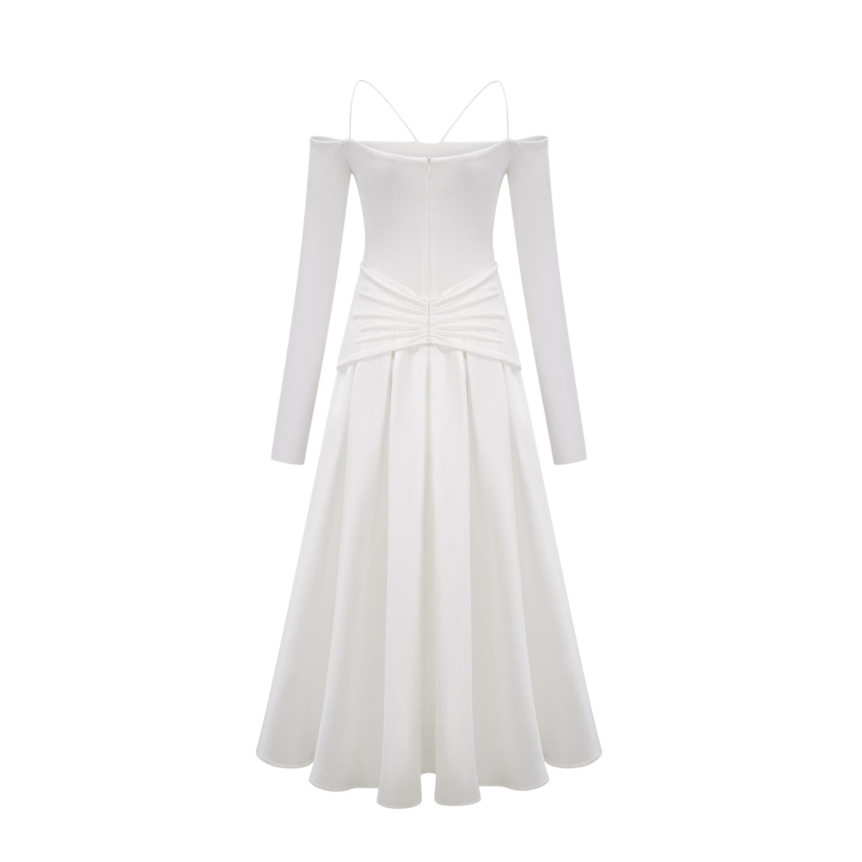 Aurohaya Nadine off-shoulder panelled maxi dress in White