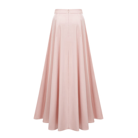 Aurohaya Everleigh Champagne Satin Top & Skirt Set With Cape Detail