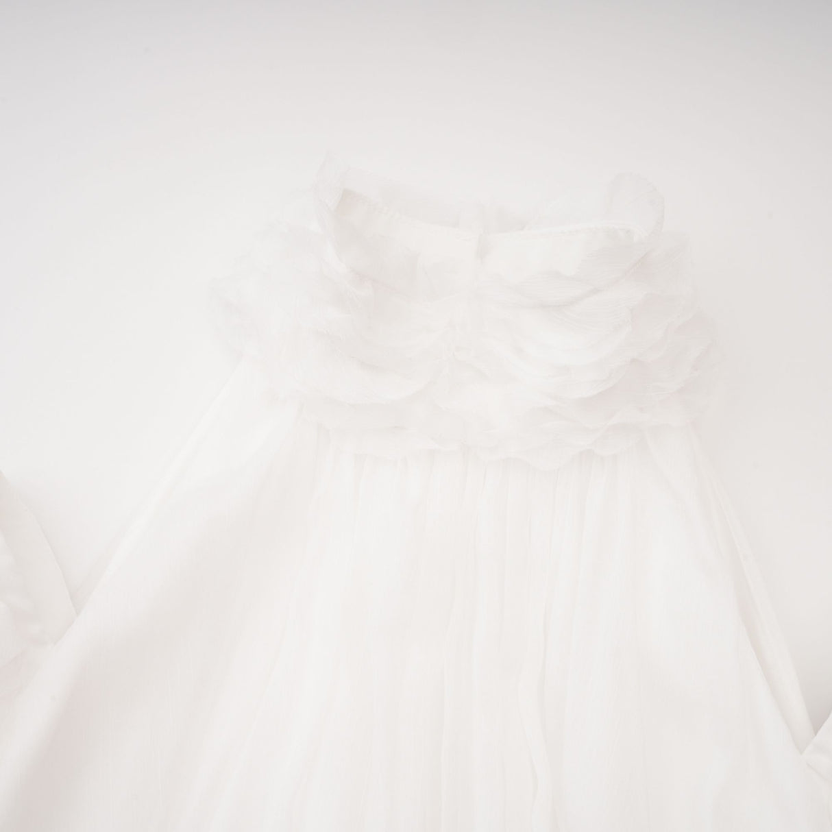 Aurohaya Déotille White Asymmetrical Ruched Mini Dress