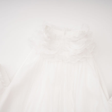 Aurohaya Déotille White Asymmetrical Ruched Mini Dress