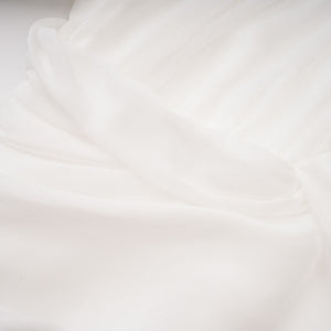 Aurohaya Déotille White Asymmetrical Ruched Mini Dress