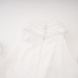 Aurohaya Déotille White Asymmetrical Ruched Mini Dress