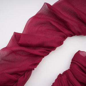 Aurohaya Théa Burgundy Asymmetrical Ruched Mini Dress