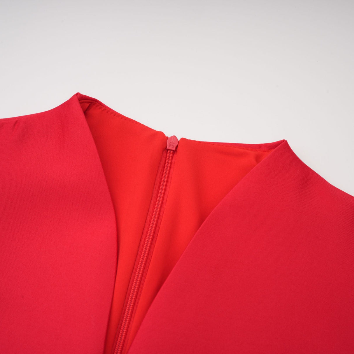 Aurohaya Aventin Red Godet Design Midi Dress