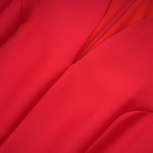 Aurohaya Aventin Red Godet Design Midi Dress