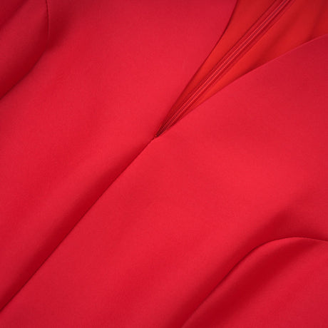Aurohaya Aventin Red Godet Design Midi Dress