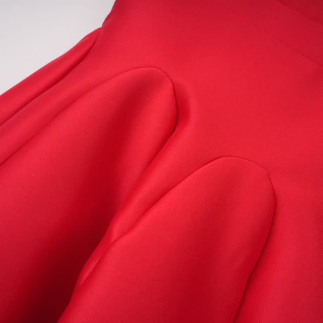 Aurohaya Aventin Red Godet Design Midi Dress