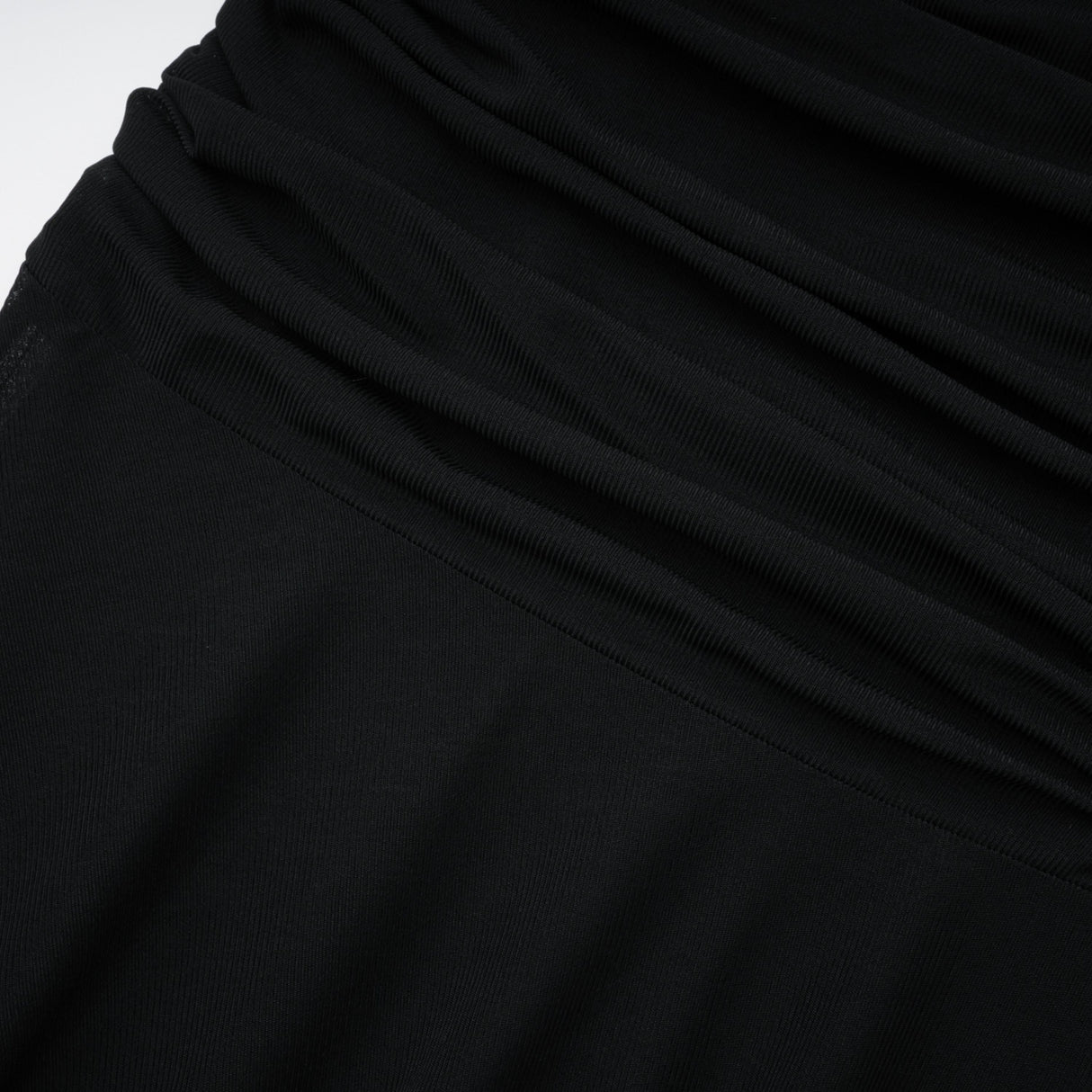 Aurohaya Greta Black Ruched Sheer Mesh Maxi Dress
