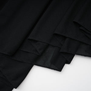 Aurohaya Greta Black Ruched Sheer Mesh Maxi Dress