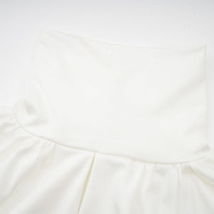 Aurohaya Maeva faux-flower ruched mini dress in White