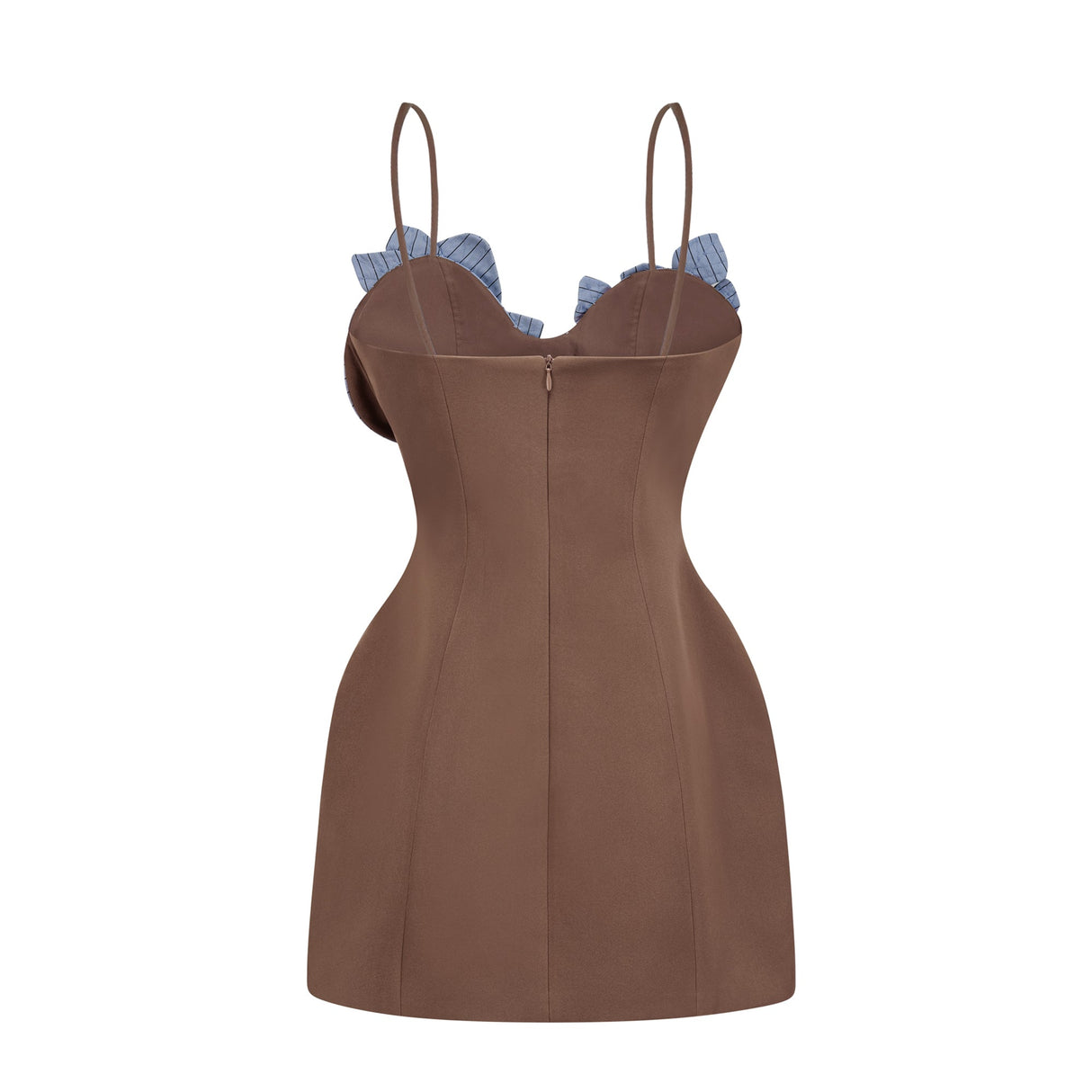 Aurohaya Johanna Brown Floral Panelled Mini Dress