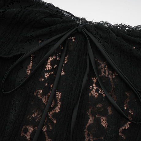 Aurohaya Émeline floral lace flared-cuff midi dress in Black