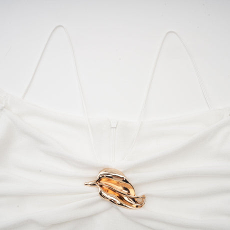 Aurohaya Noémie off-shoulder panelled maxi dress in White