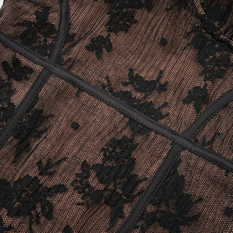 Charisme Lace Corset Bodycon Midi Dress Black