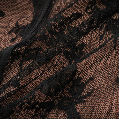 Charisme Lace Corset Bodycon Midi Dress Black