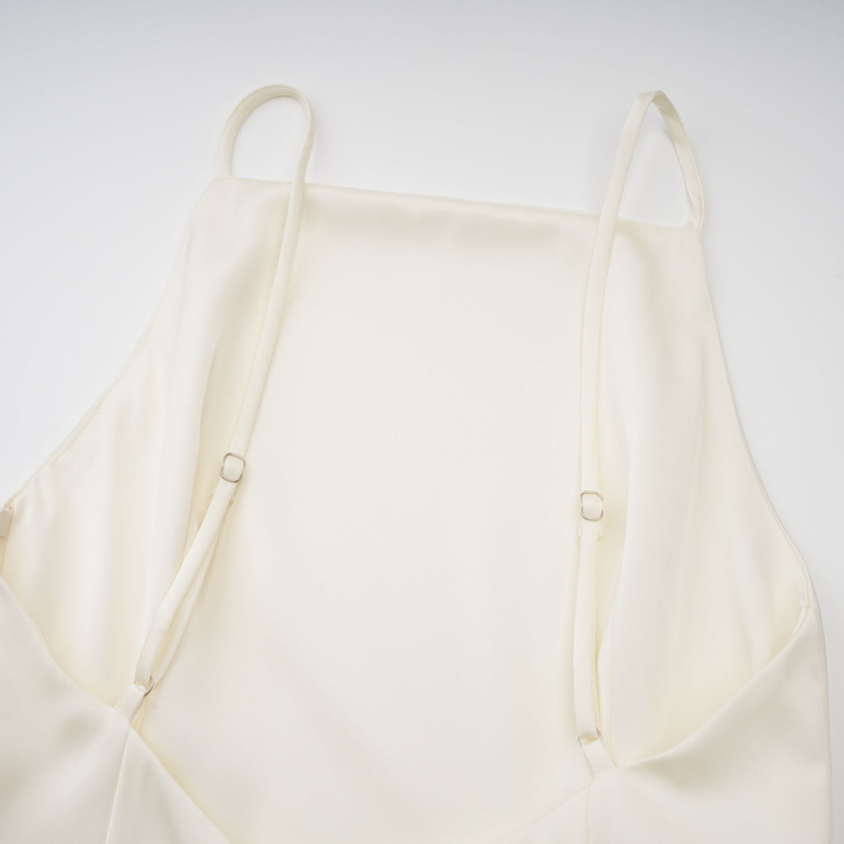 Aurohaya Lyna White Satin Ruffled Mini Dress with Shawl Panel Detail