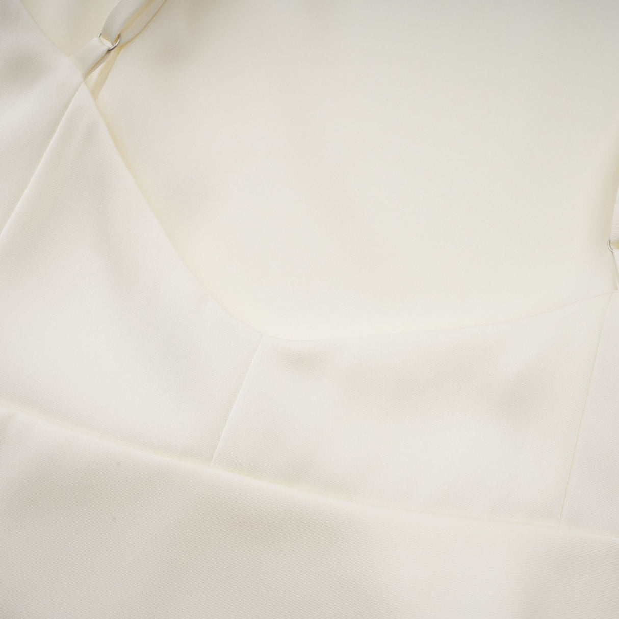 Aurohaya Lyna White Satin Ruffled Mini Dress with Shawl Panel Detail