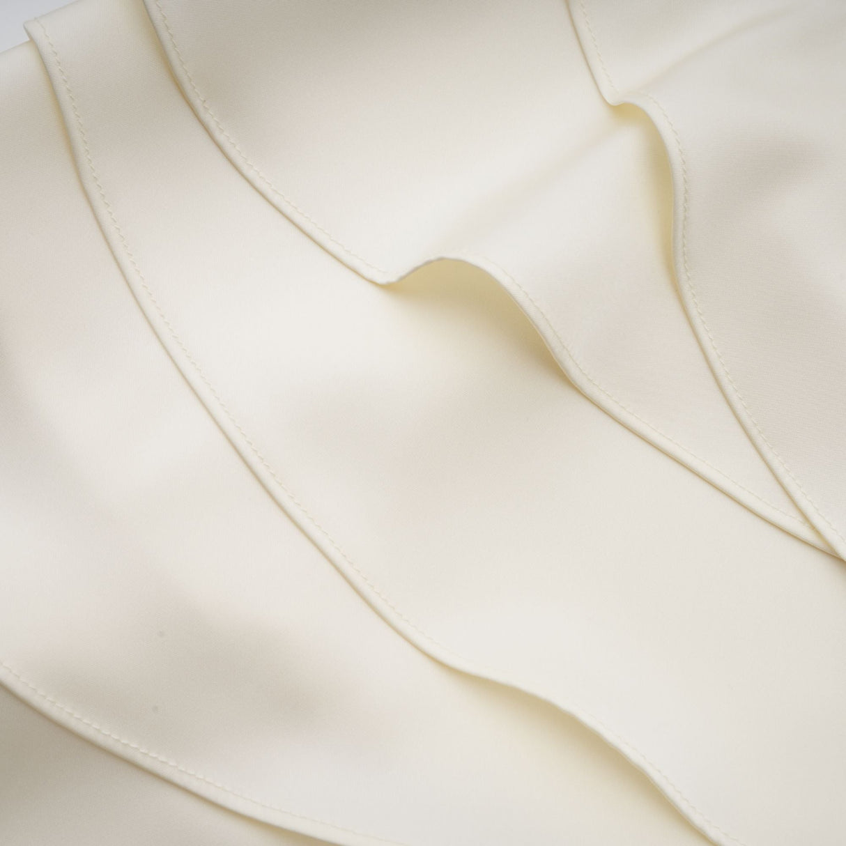 Aurohaya Lyna White Satin Ruffled Mini Dress with Shawl Panel Detail