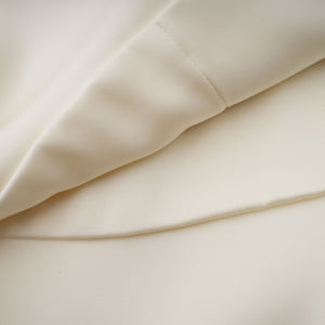Aurohaya Lyna White Satin Ruffled Mini Dress with Shawl Panel Detail