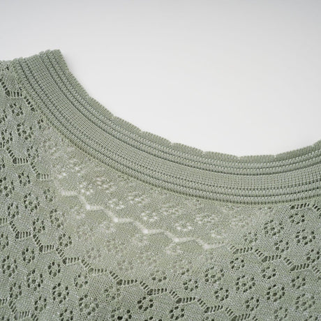 Aurohaya Siena Shirred Crochet-Knit Maxi Dress