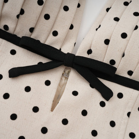 Aurohaya Estelle White Polka Dot Midi Dress