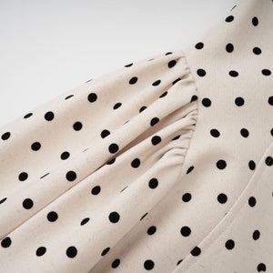 Aurohaya Gitane White Polka Dot Midi Dress