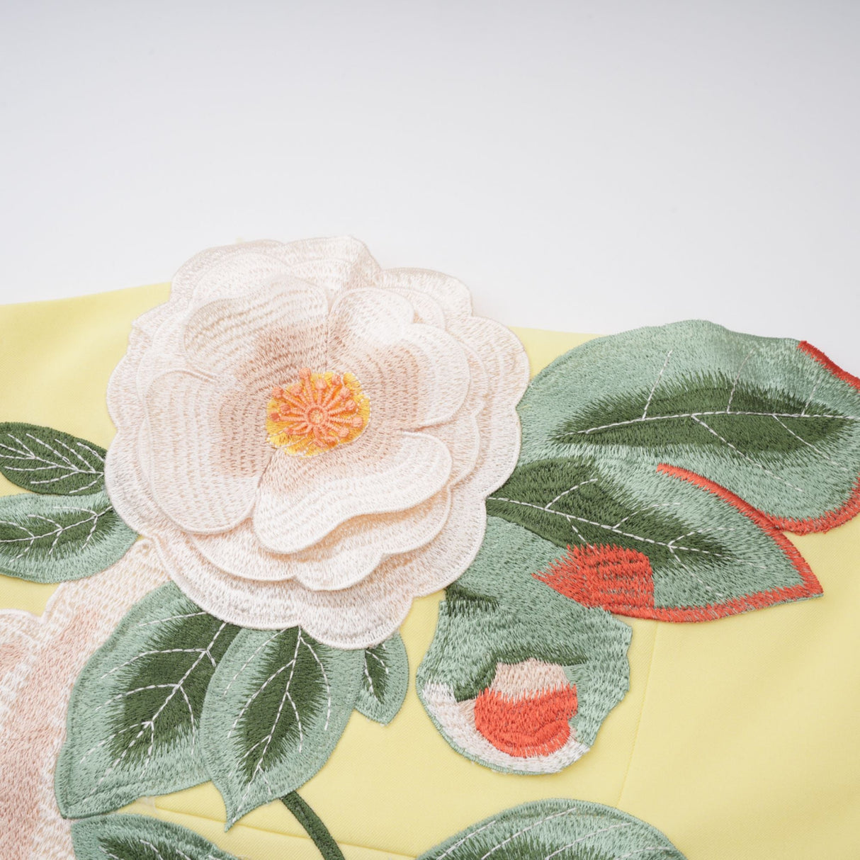 Aurohaya Abigail Yellow Floral Embroidered Mini Dress