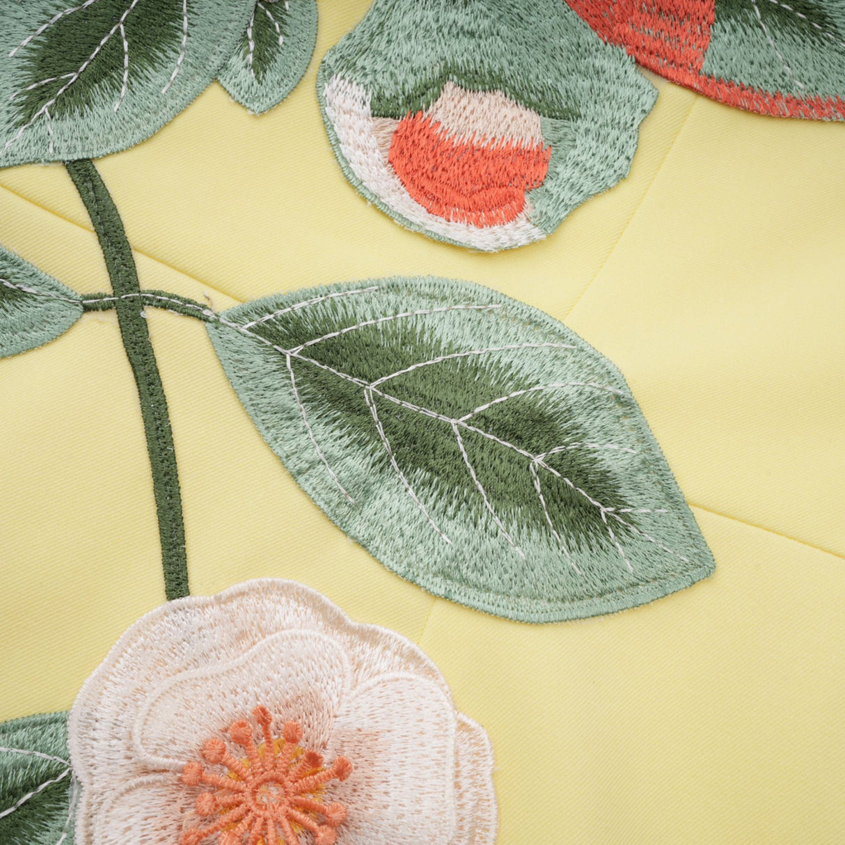 Aurohaya Abigail Yellow Floral Embroidered Mini Dress