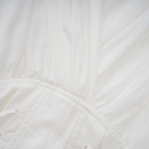 Aurohaya Vienne White Lace-Up Pleated Maxi Dress