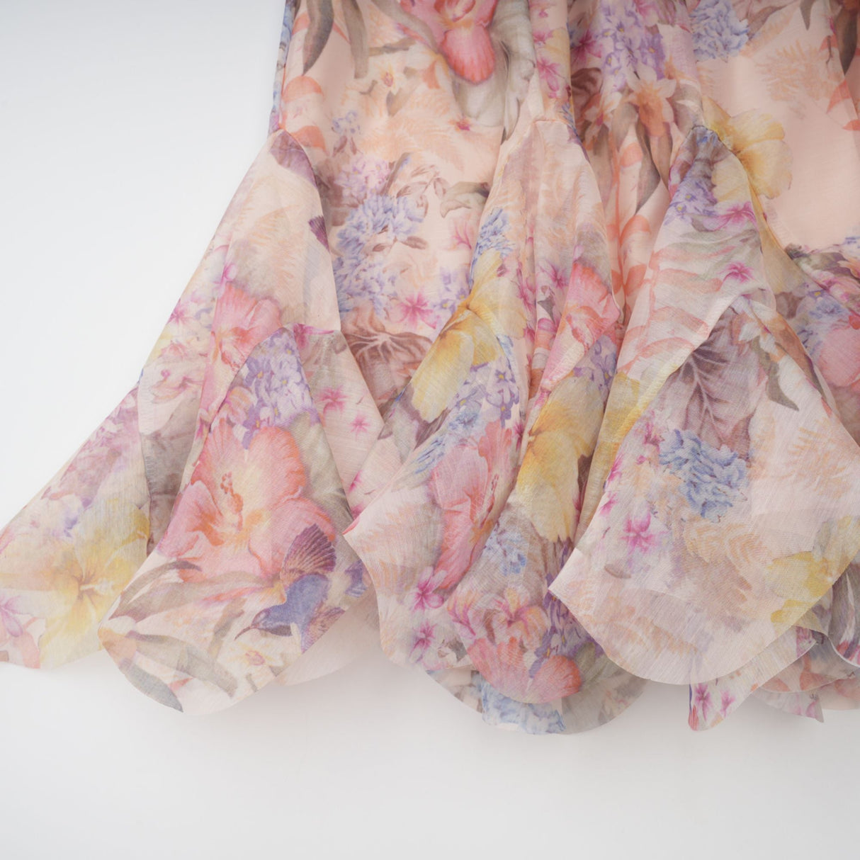 Aurohaya Aya Pink Godet Floral Mini Dress