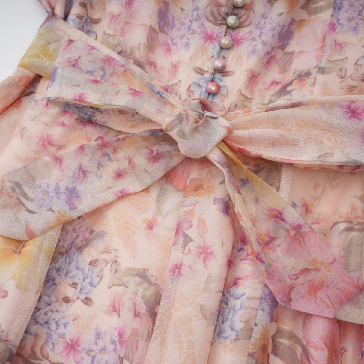 Aurohaya Aya Pink Godet Floral Mini Dress