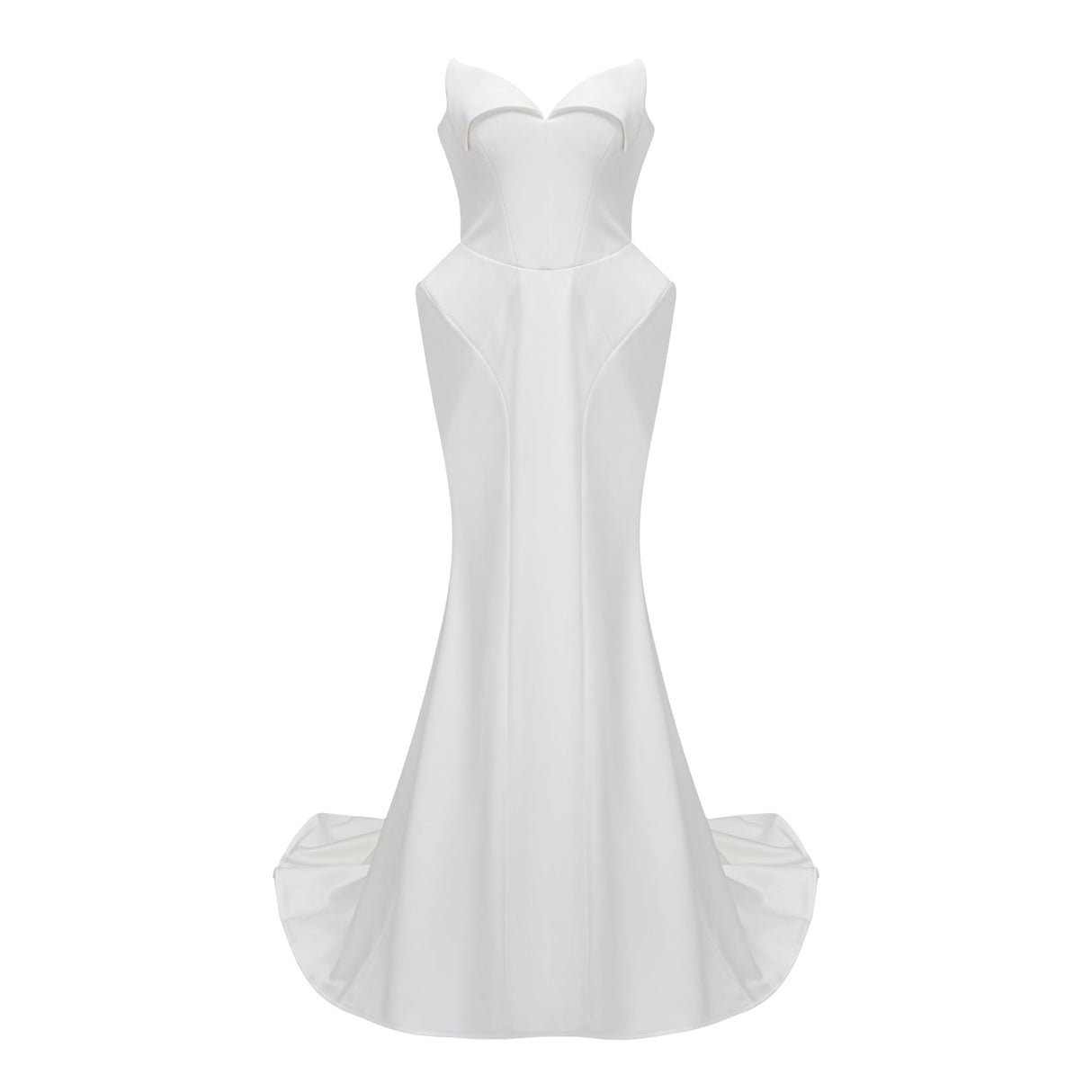 Aurohaya Alba White Barrel Waist Corset Maxi Dress